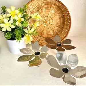 Retro IKEA steel flower candle holder by Monika Mulder